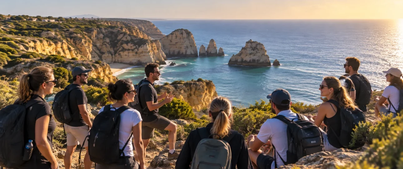 Groupe lors d’un séminaire d’entreprise au Portugal sur la côte de l’Algarve